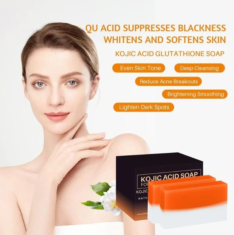 2 Pack Kojic Acid Soap Whitening Bars with Vitamin E Olive Oil For All Skin Type