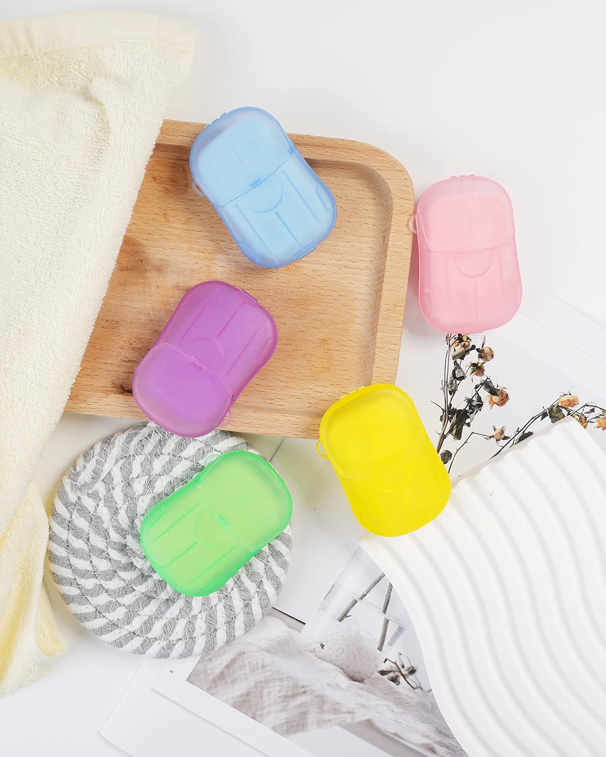 Paper Hand Soap Sheets for Traveling, 20 Pack Mini Portable Hand