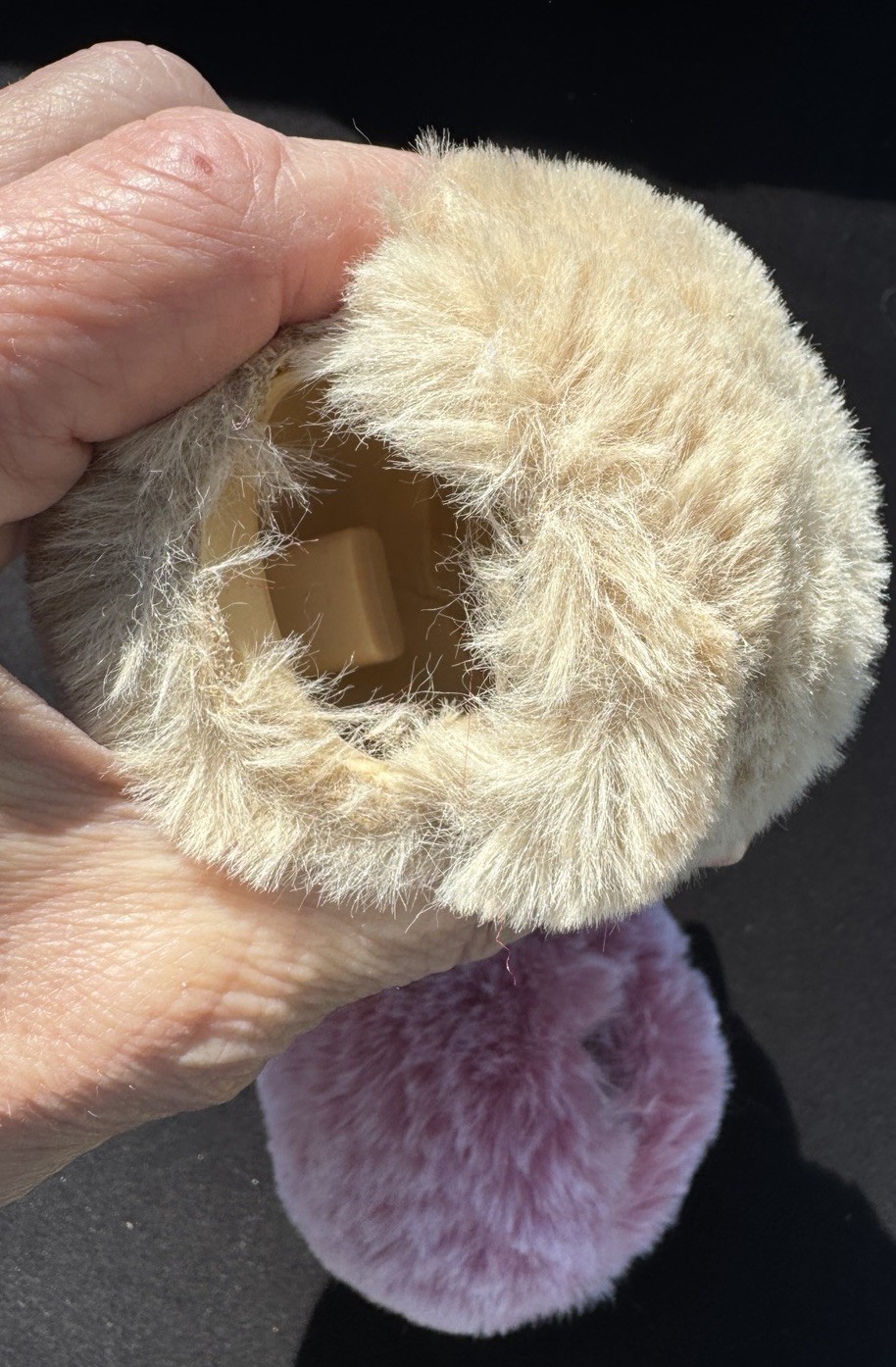 2 Rare Bath & Body Works Pom bac Holder Keychains Fluffy Soft Discontinued NWOT