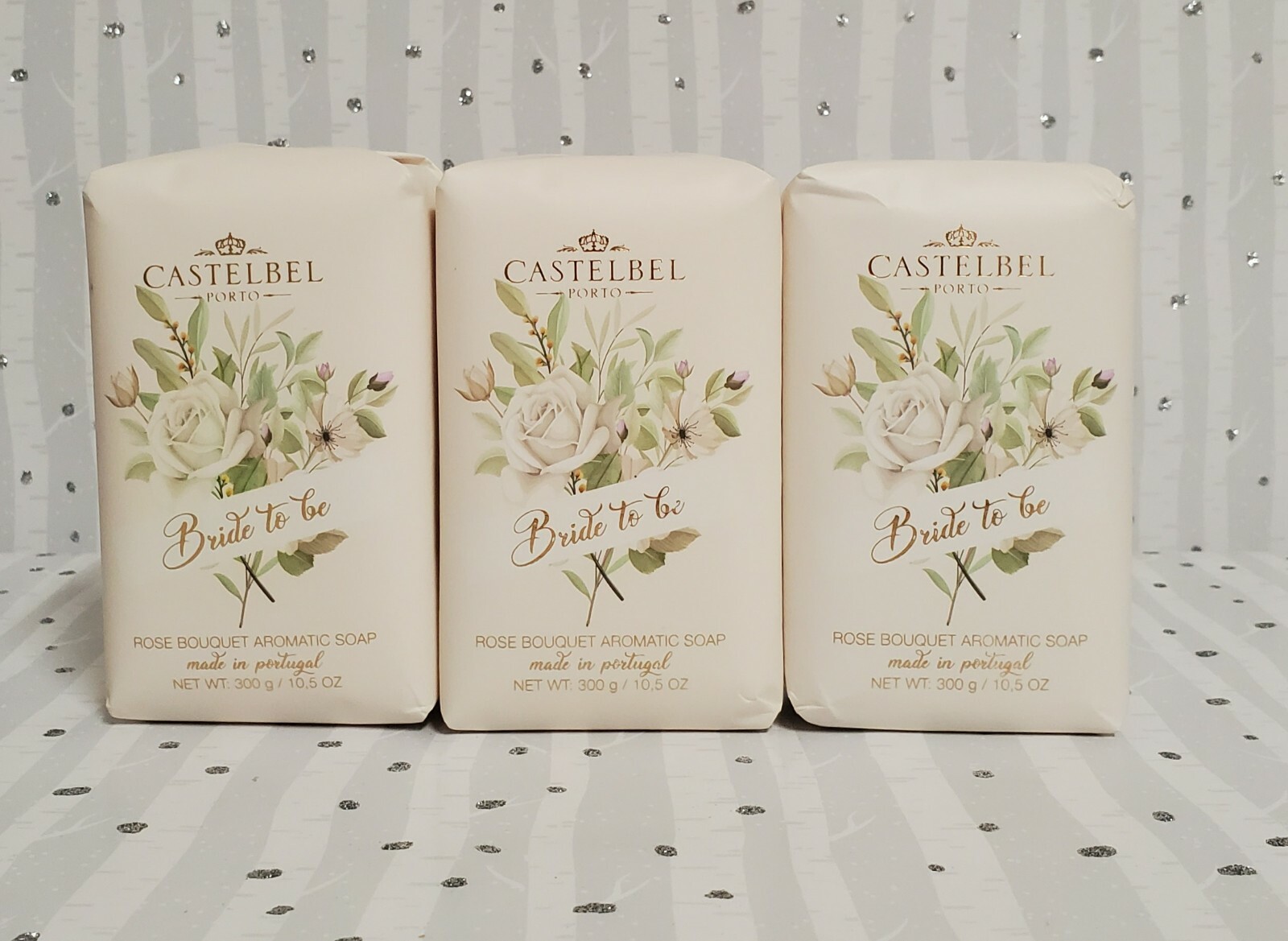 Castelbel Porto Rose Bouquet Aromatic Soap Bride To Be Theme 3 Bars 10.5 oz Each