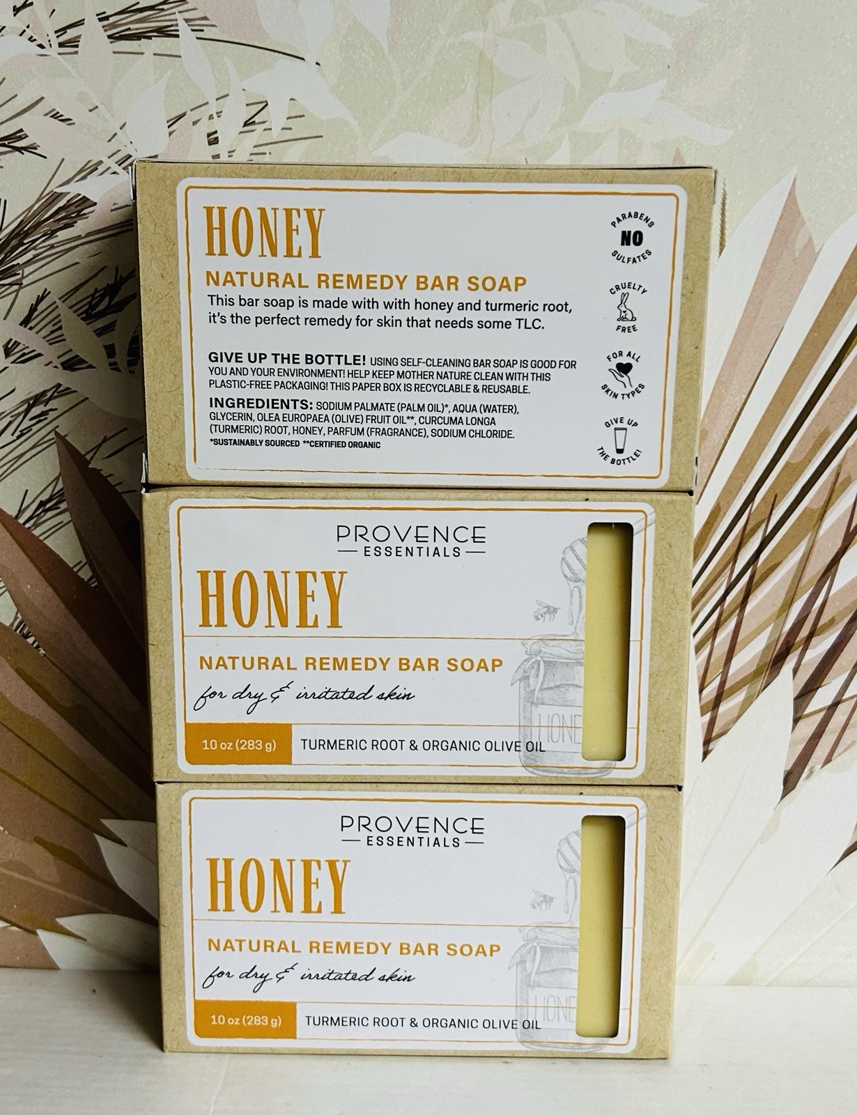 3-Pack Provence Essentials ~ Honey Bar Soap with Turmeric 10 oz Each