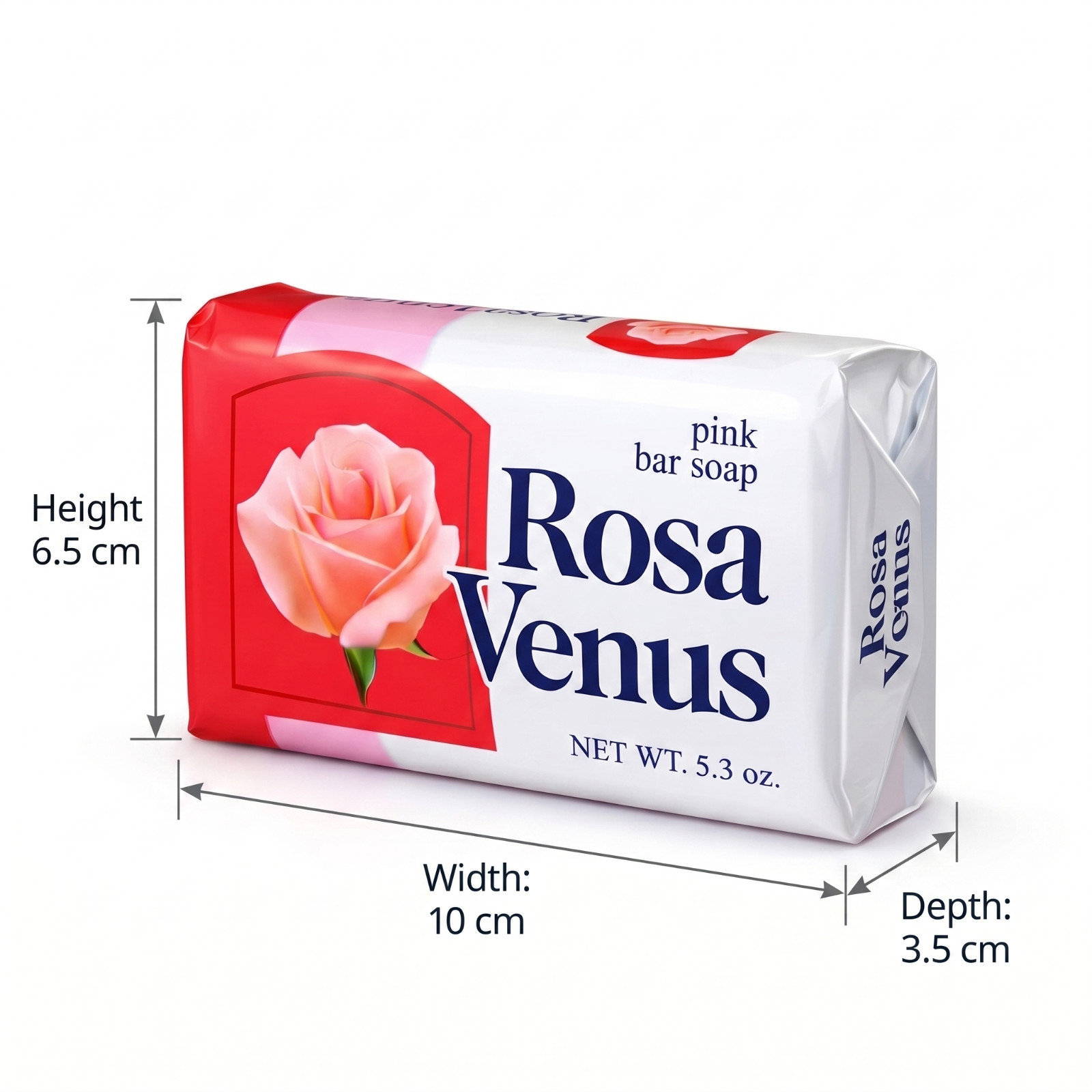 Rosa Venus Pink Bar Soap 3 Pack Floral Scent Moisturizing Bath Soap