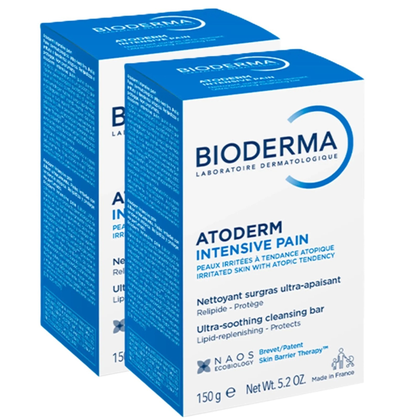 2 X Bioderma Atoderm Intensive Pain Ultra-Soothing Cleansing Bar 150g EXP 06/26