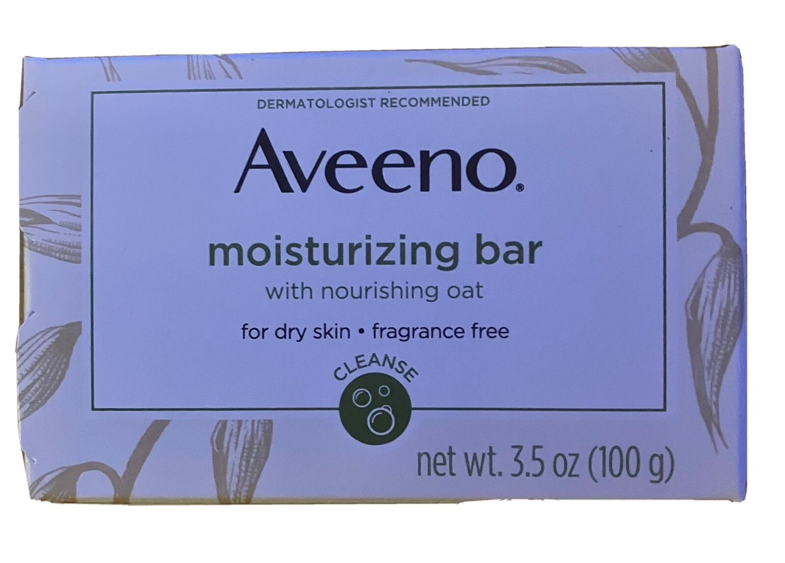 2 Aveeno Bar Moisturize Frag Free 3.5oz For Dry Skin Fragrance Free
