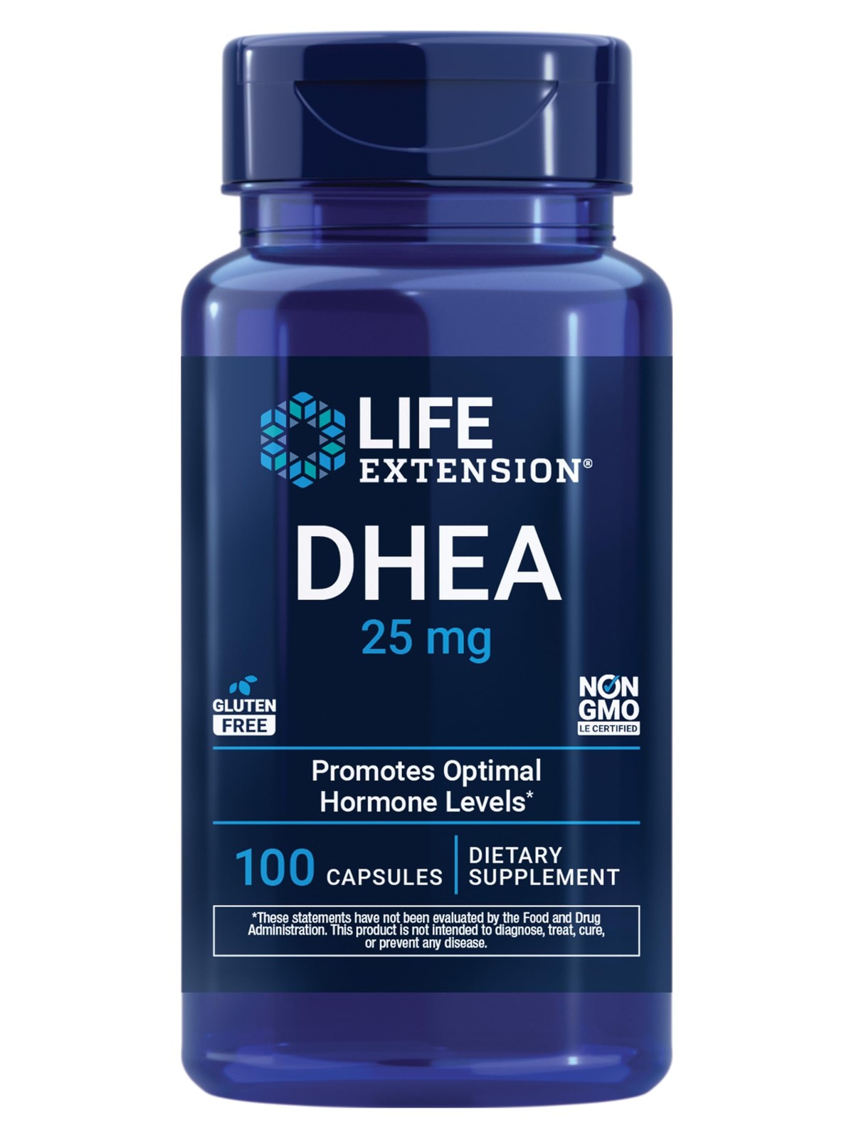Life Extension DHEA 25 mg – Supplement for 100 Count (Pack of 1), Off White