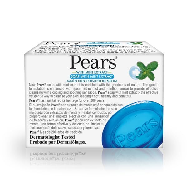 Pears Bar Soap, Spearmint Extract and Menthol Bar Soap, 100g