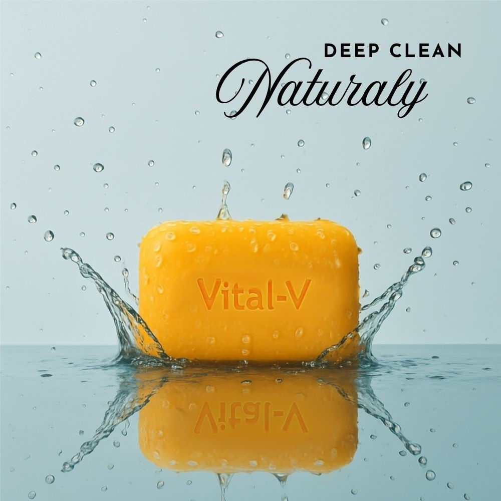 VITAL V Kojic &Turmeric Soap Bar (100g bar) 2- Packs For Face & Body – Natural
