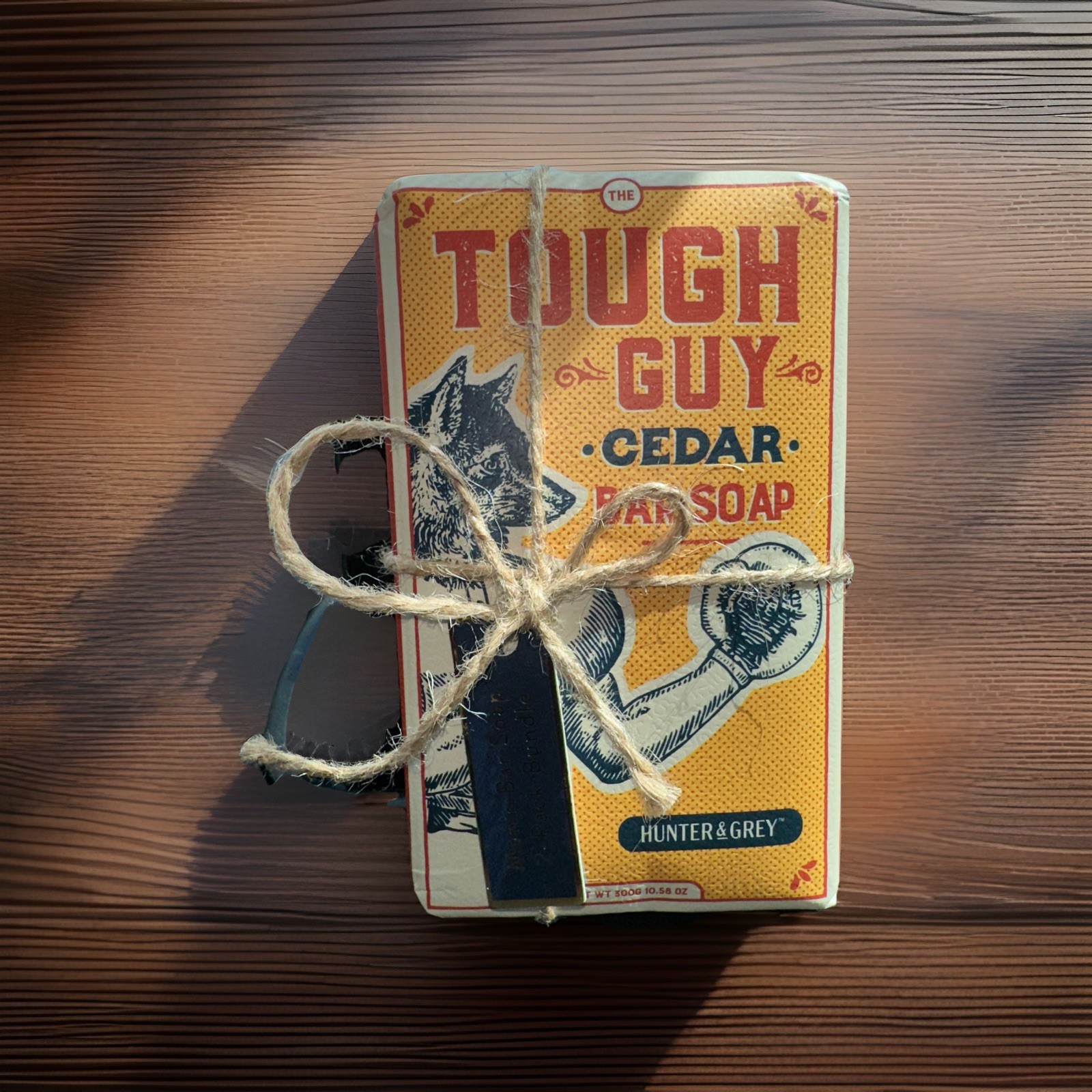🆕2 PCs HUNTER & GREY TOUGH GUY MEN’s BAR SOAP 🧼GIFT SET WHISKEY 🥃+ CEDAR