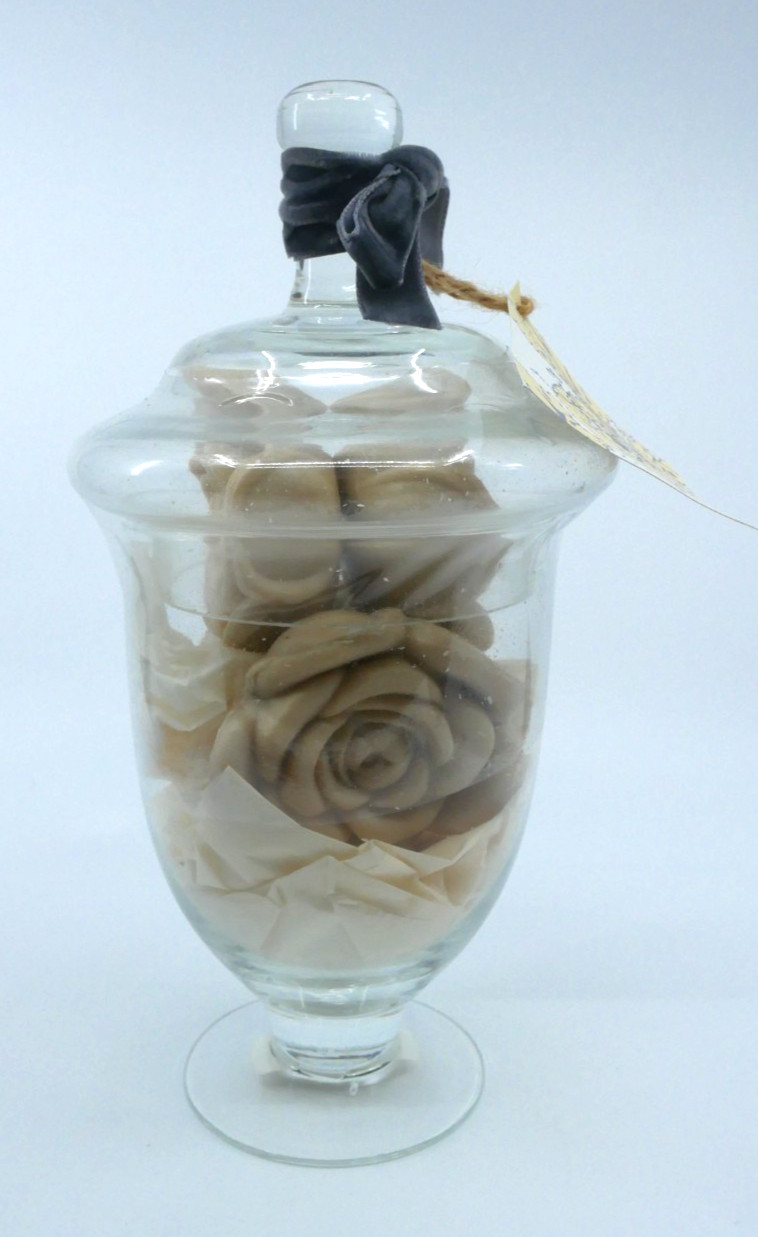 Gianna Rose Atelier Rose Soap Decor Apothecary Glass Jar 5 oz New