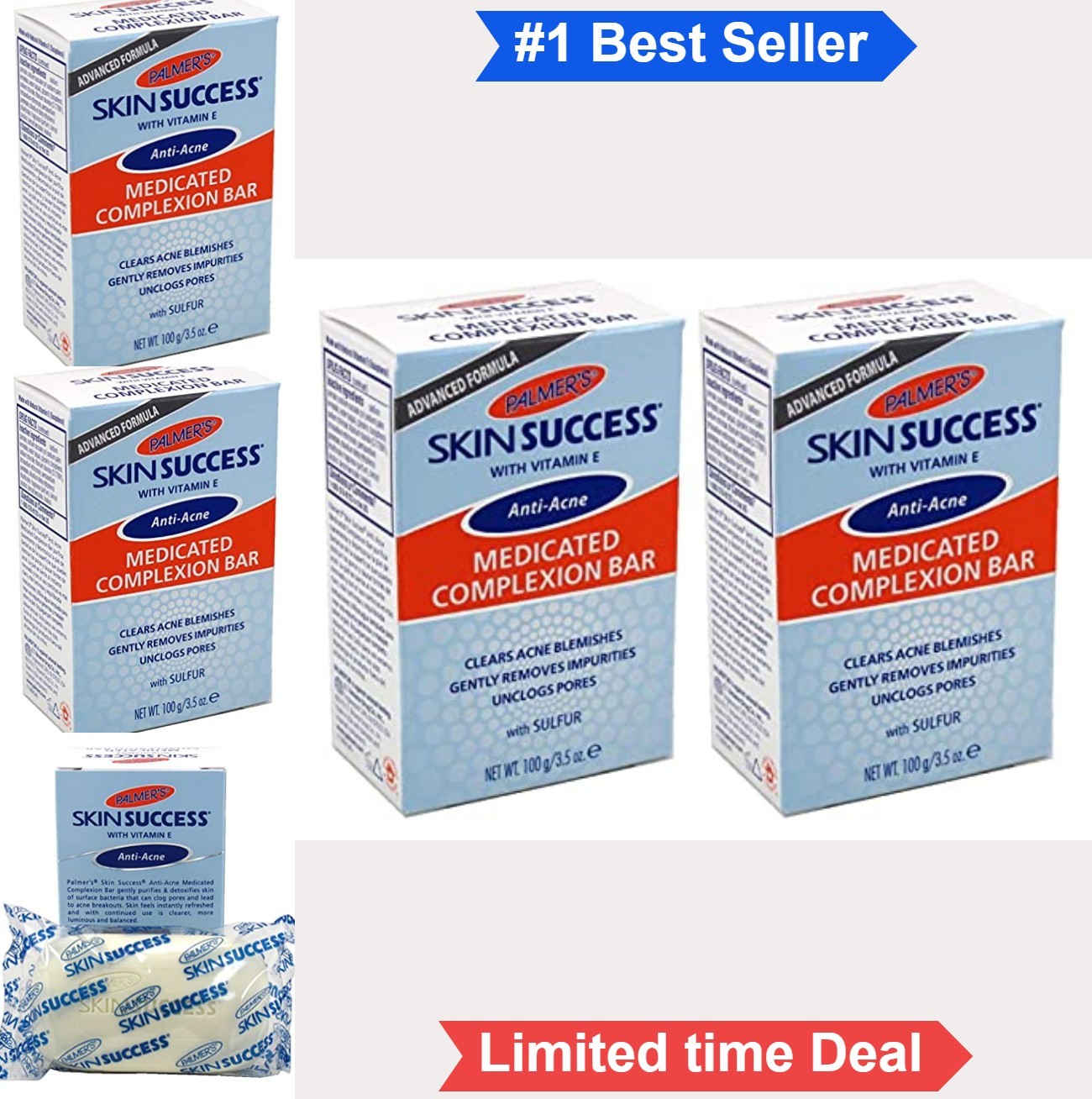 Medicated Acne Complexion Bar Sulfur Face Body Soap 3.5oz For Breakout Control