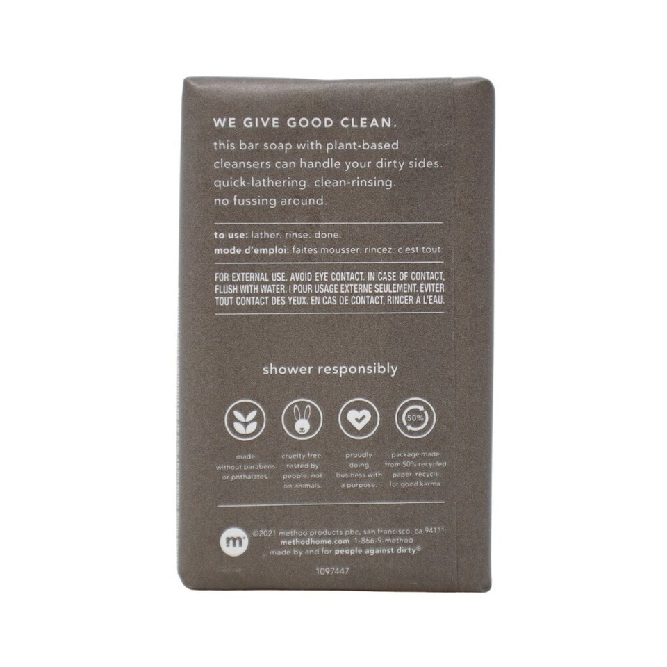 Method Men Cedar + Cypress Bar Soap 6 Oz – Plant‑Based Cleanser, Pack of 6