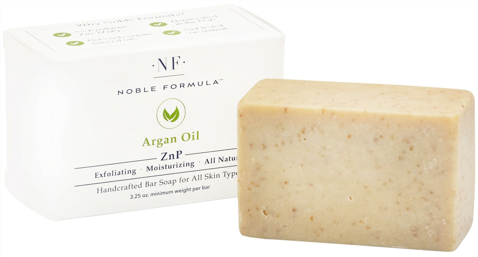 Noble Formula 2% Pyrithione Zinc (ZnP) Argan Oil Bar Soap 3.25 oz