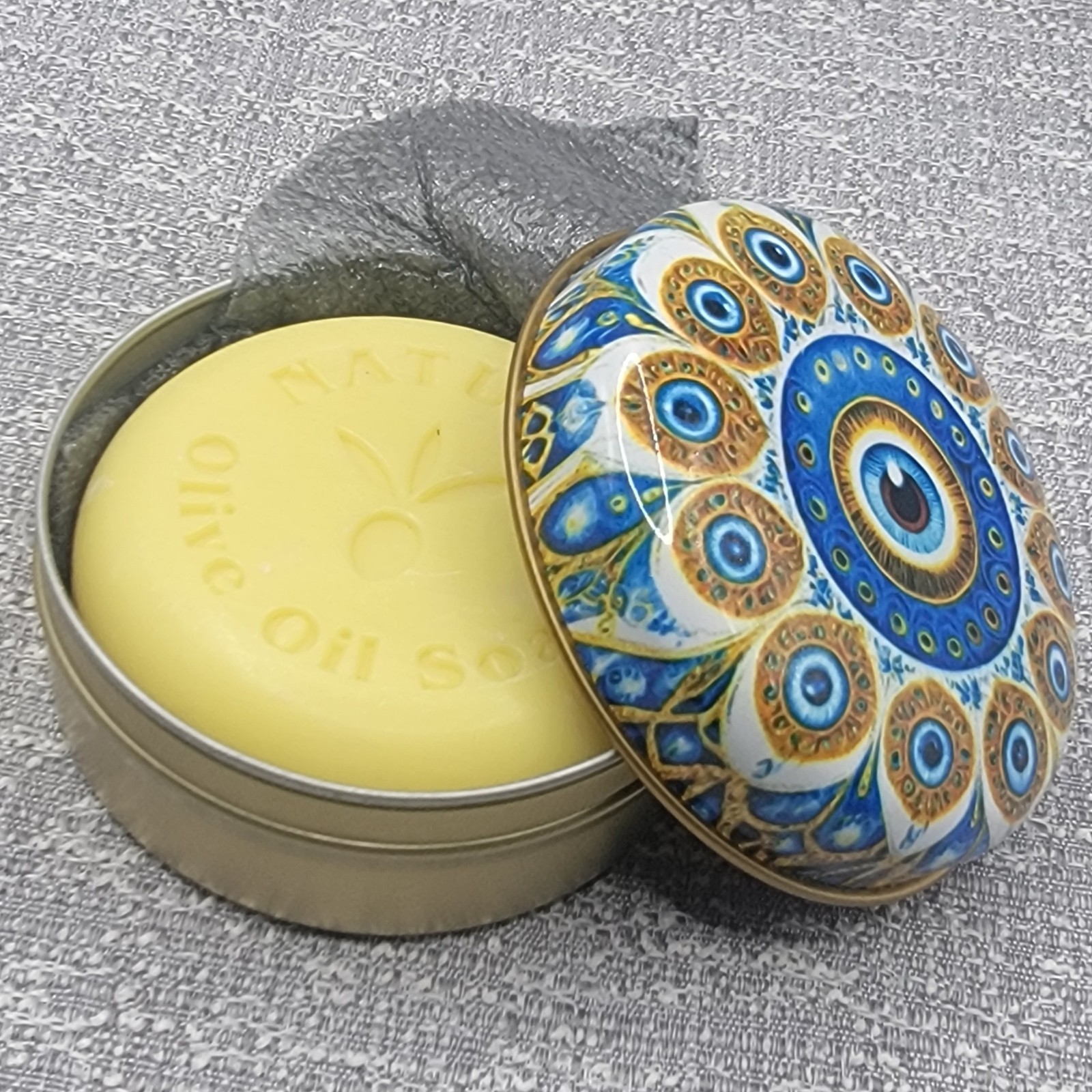 Evil Eye Olive Oil Soap in Metal Tin – New