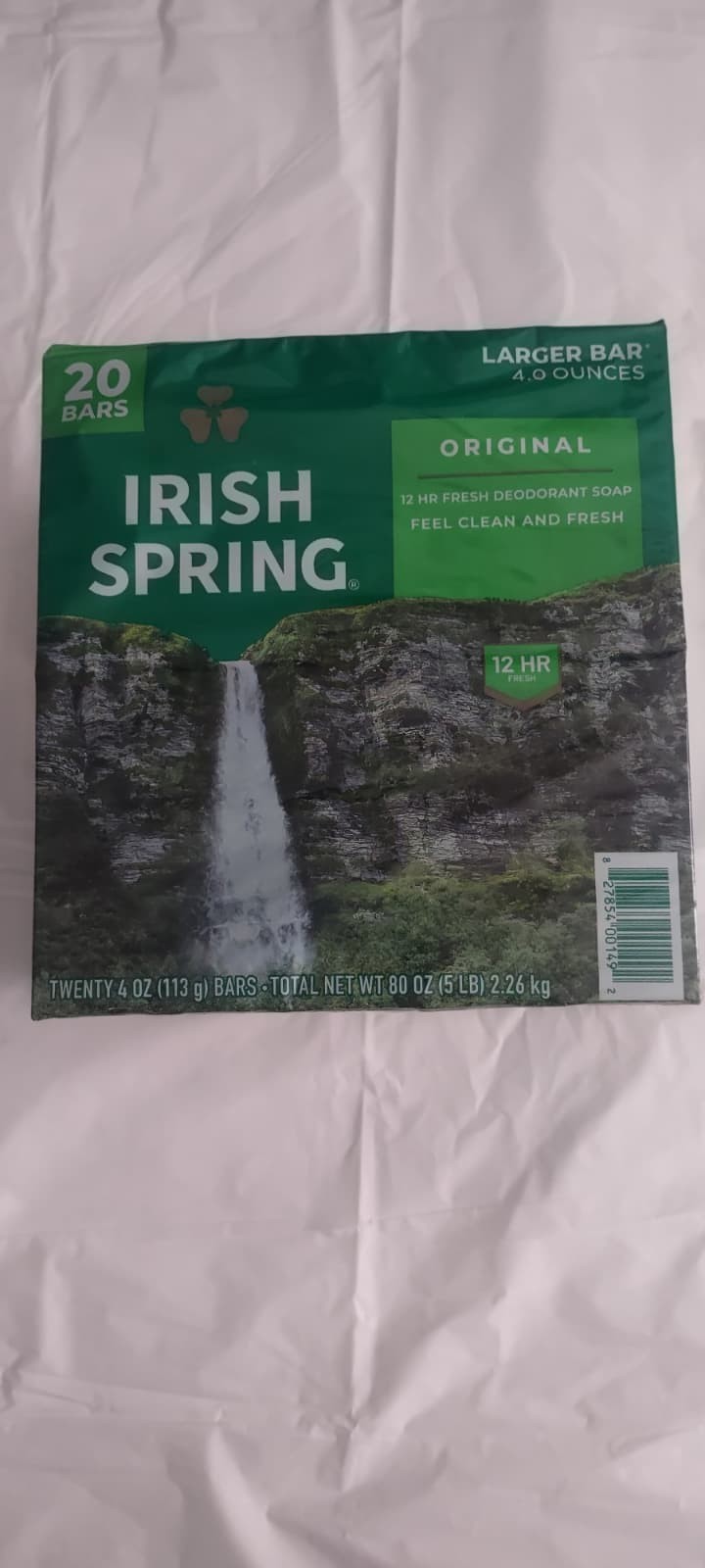 Irish Spring Bar Soap Original Clean 4oz 20 Pack Refreshing Deodorant