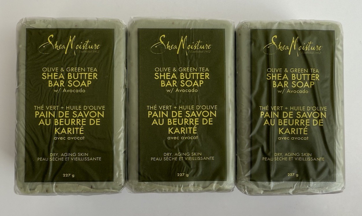 3X Shea Moisture Olive & Green Tea Shea Butter Bar Soap W/ Avocado 8 Oz. Each