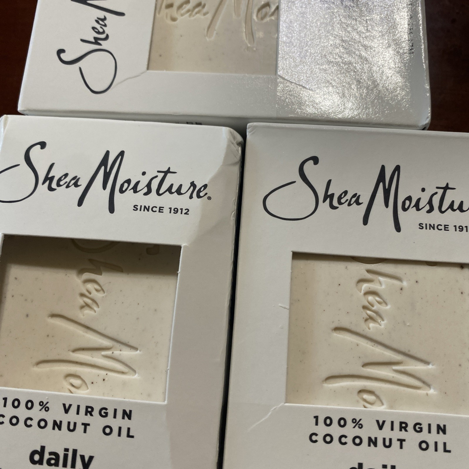 Shea Moisture 100% Virgin Coconut Oil Daily Hydration Bar Soap 8 oz Lot Of 3