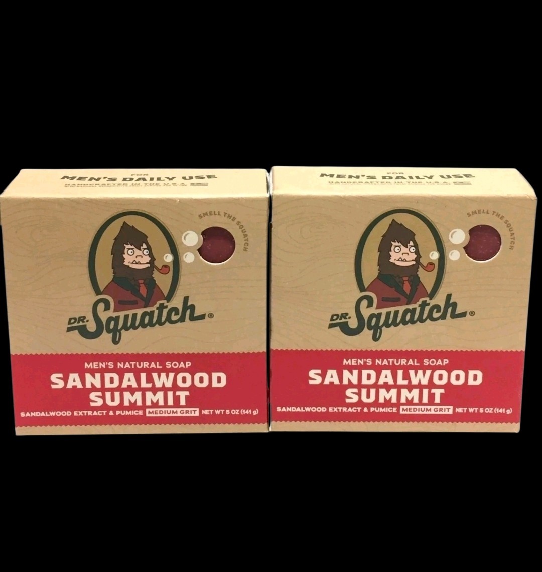 2 PACK Dr. Squatch Men’s Natural Soap – Sandalwood Summit, 5 oz each