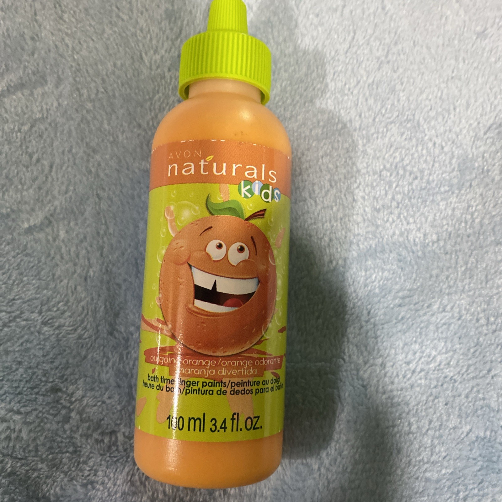 Avon Naturals Kids Bath Time Finger Paint Outgoing Orange 3.4 fl oz New