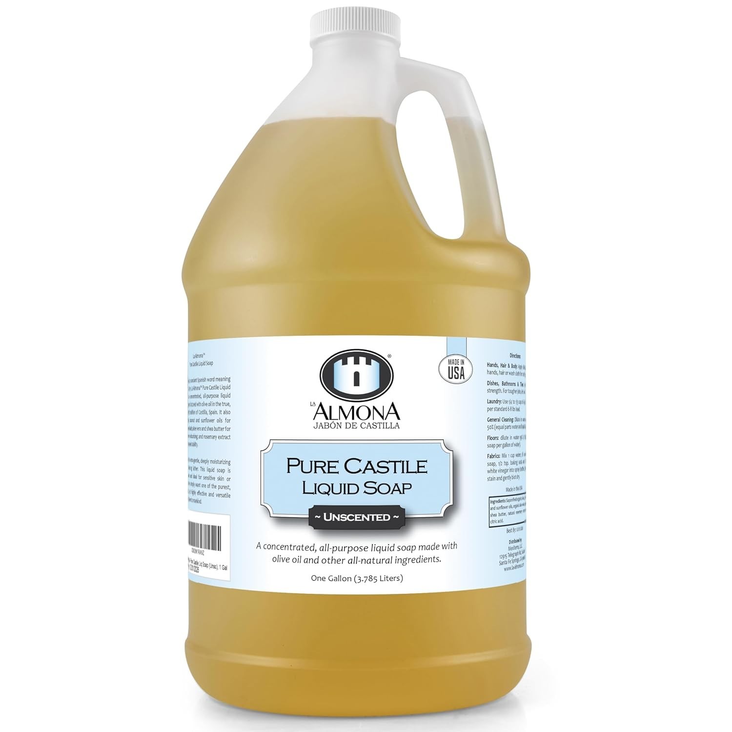1 Gallon Pure Castile Soap – Natural, Unscented & Eco-Friendly Cleaning Solution