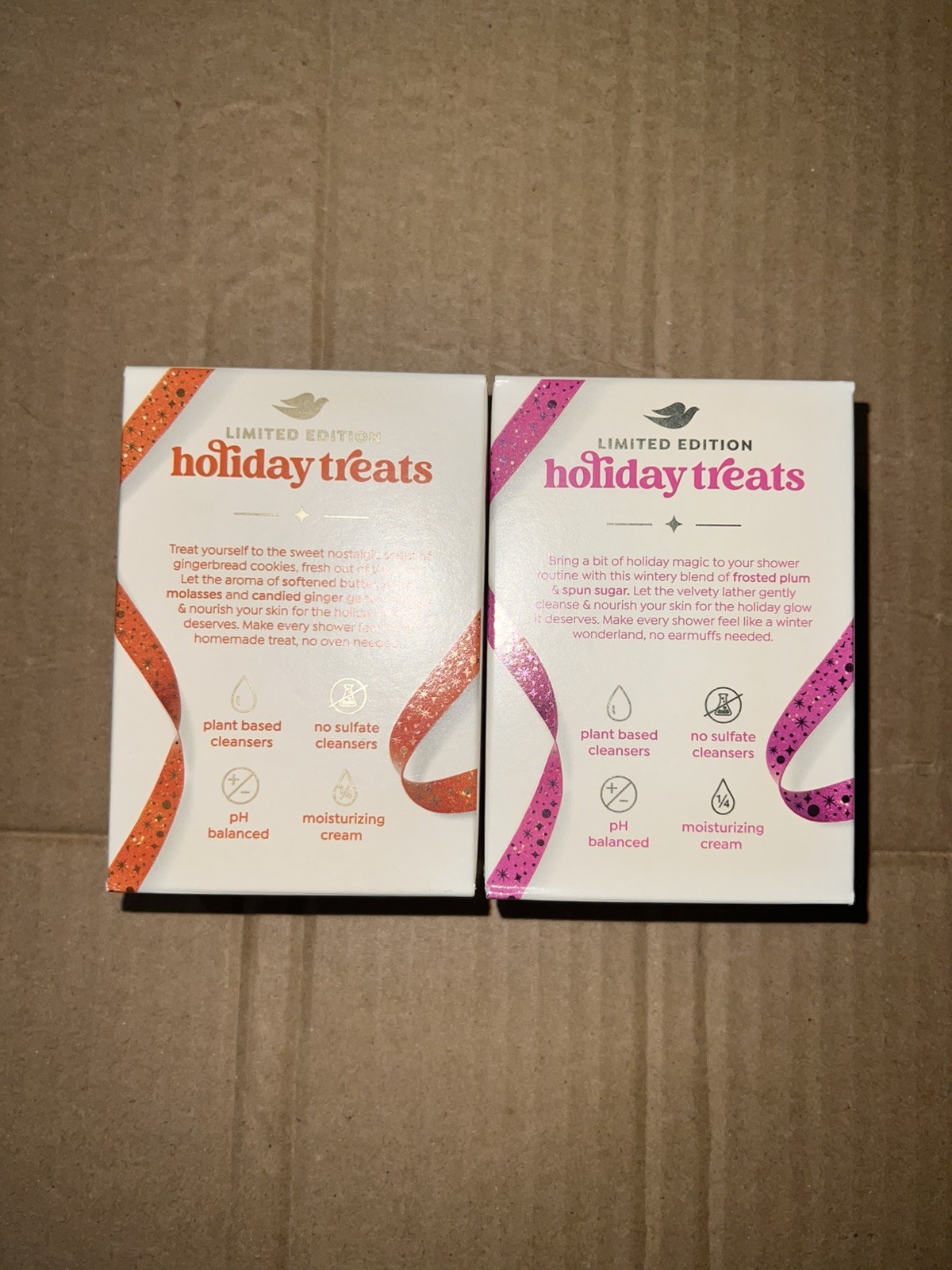 3 Bars Dove Limited Edition Holiday Bar Soap Plum Berry & Gingerbread delight