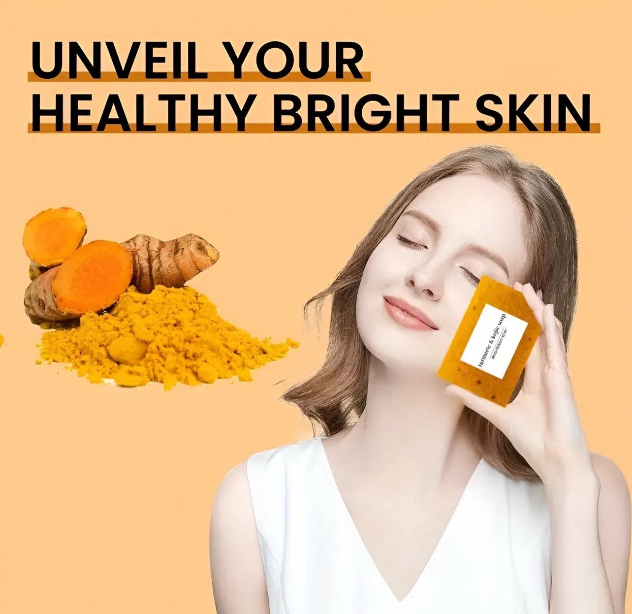 2set/Tumeric Lemon + Kojic Acid Soap Skin Whitening Dark Spot 3.53oz