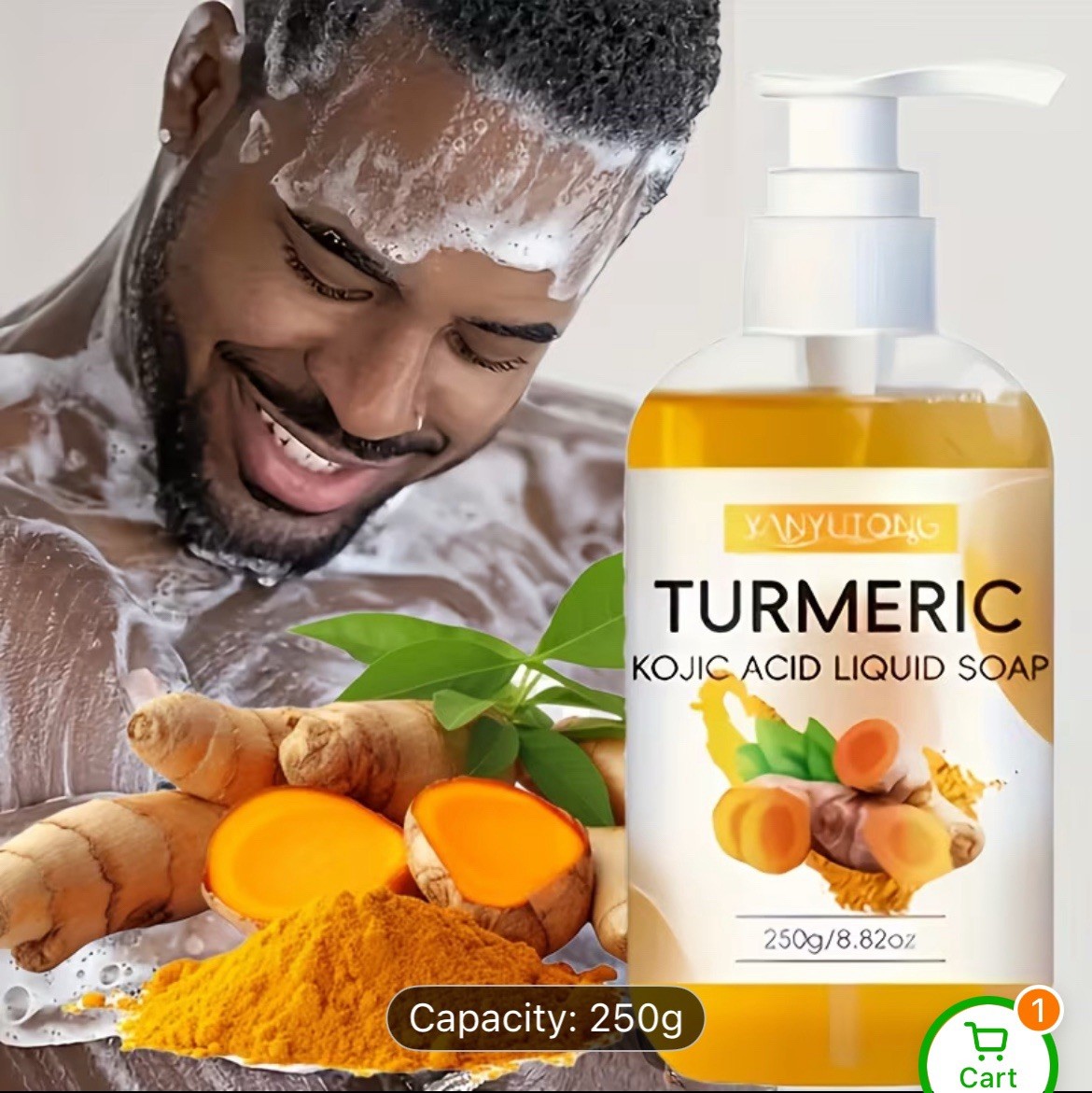 Turmeric Liquid Soap. Moisturizing The Skin And Long-lasting Fragrance.
