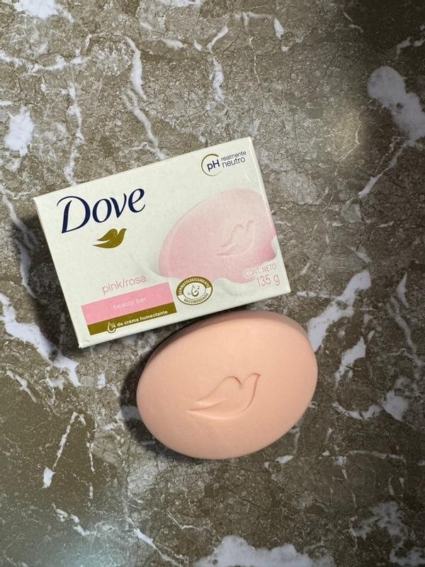 Dove Pink Beauty Bar with 1/4 Moisturizing Cream 6 Gentle Cleansing Bar for Face