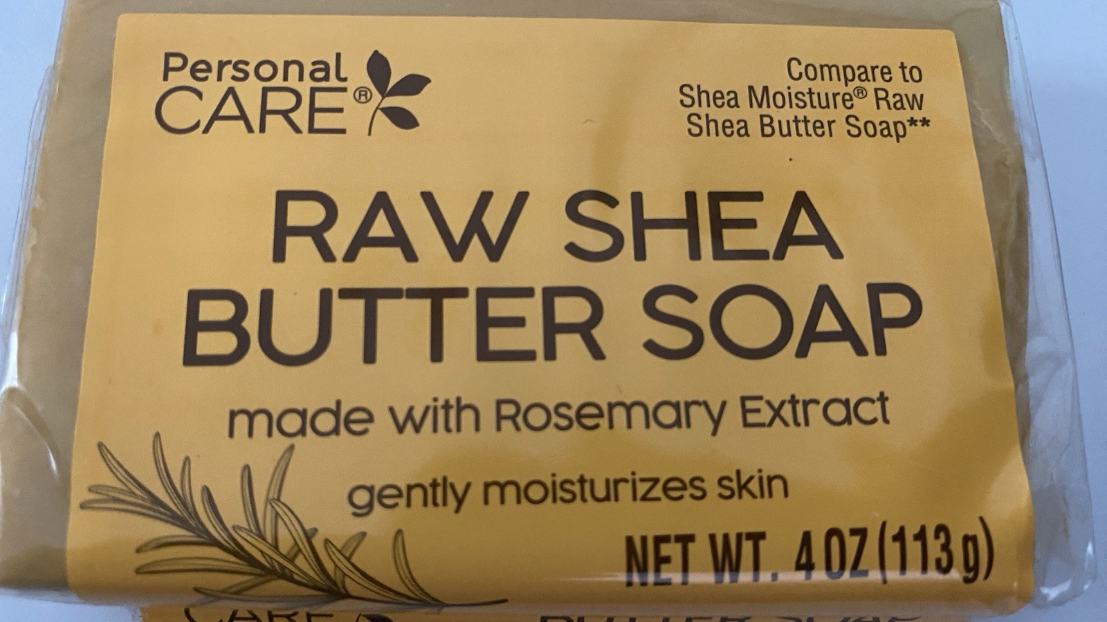 Personal Care Raw Shea Butter Soap Rosemary 4 oz Hydrating Rectangular (x5)