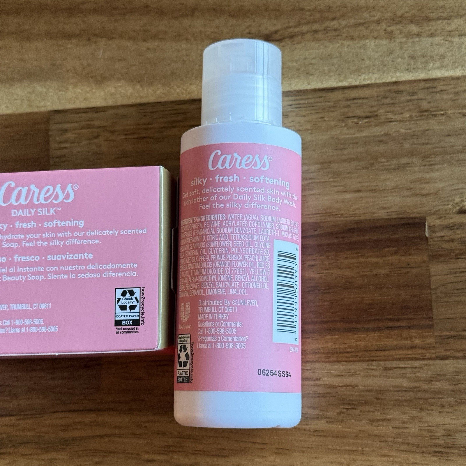 Caress Daily Silk White Peach & Orange Blossom Body Bar And 2 Body Wash Bottles
