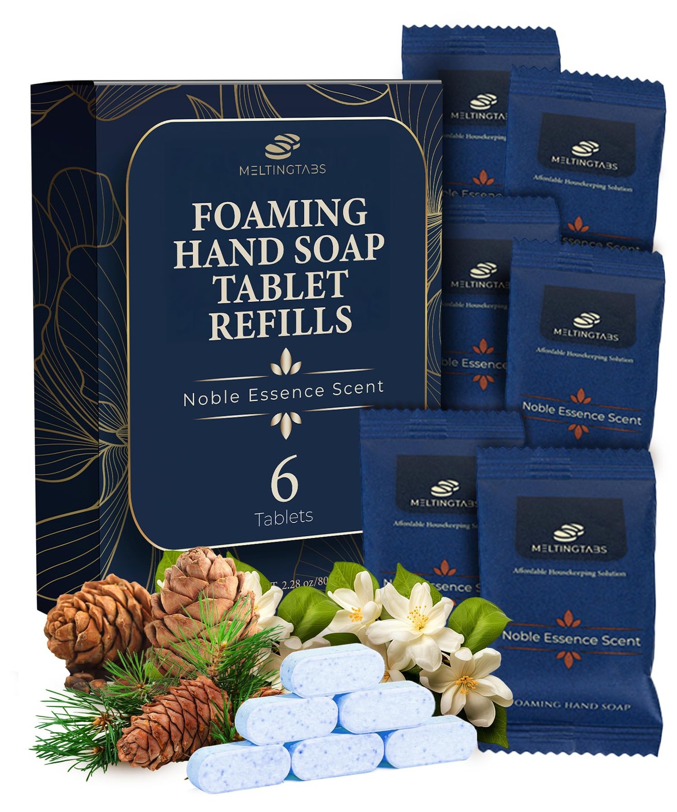 MELTINGTABS Foaming Hand Soap Tablets Refill – Noble 1 Count (Pack of 6)