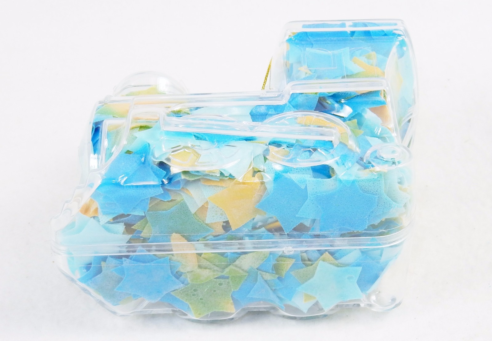 Toy Train Shape Bath Soap Ornament w/Colorful Confetti, Light Floral Scented