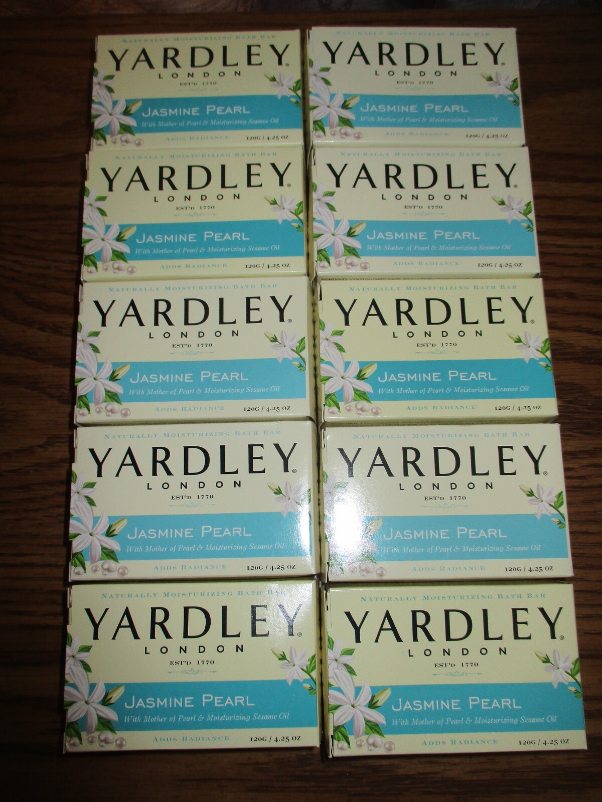 lot of 10 Yardley London Jasmine Pearl w Moisturizing Sesame Oil Bar Soap 4.25oz