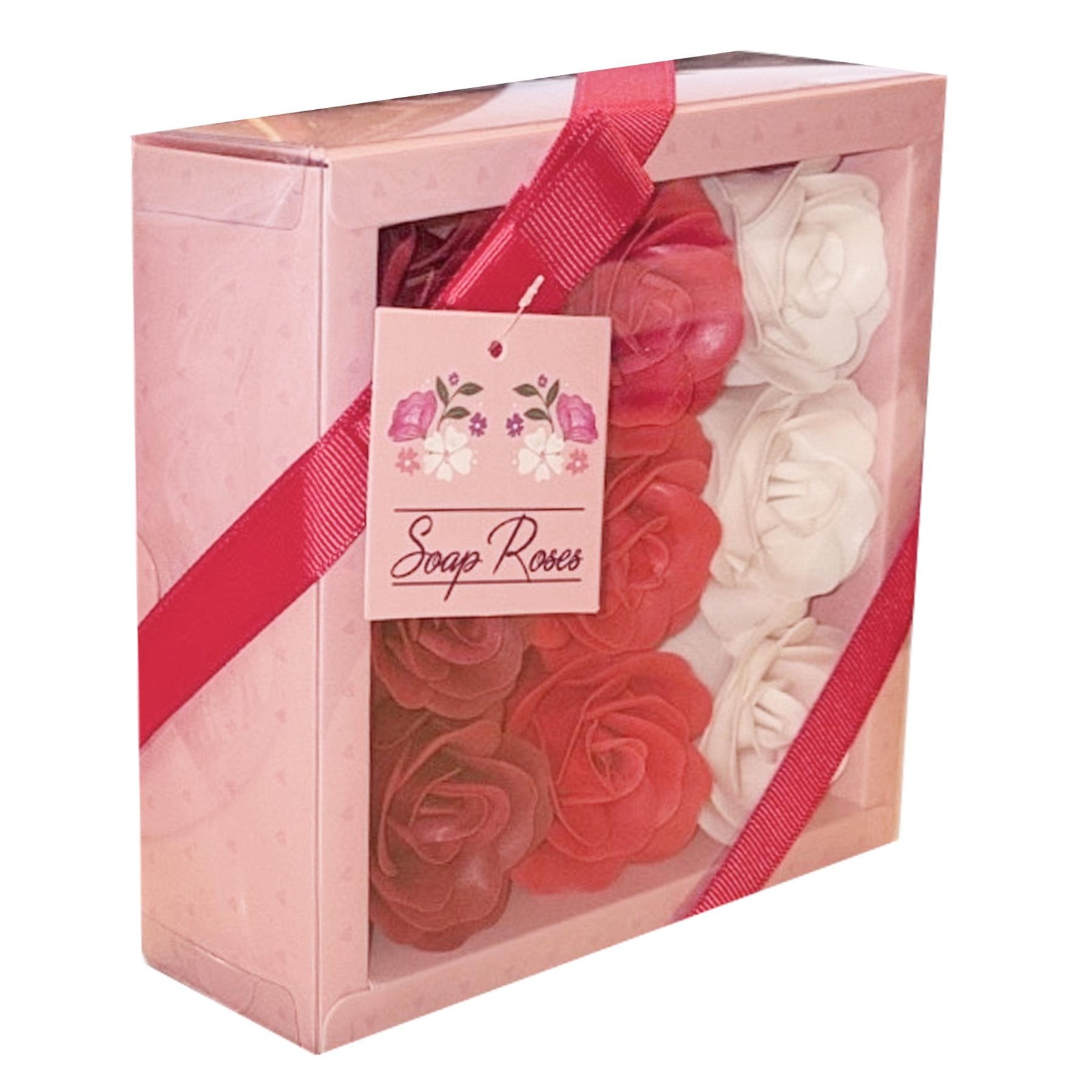 Soap Roses Set of 9 Valentines and Mothers Day Gift Boxed – Red And White