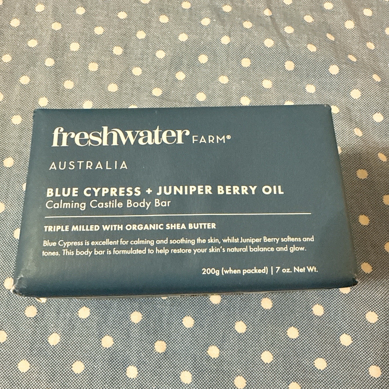 2X Freshwater Farm Australia Natural Soap Bar- Blue Cylpress + Juniper Berry Oil