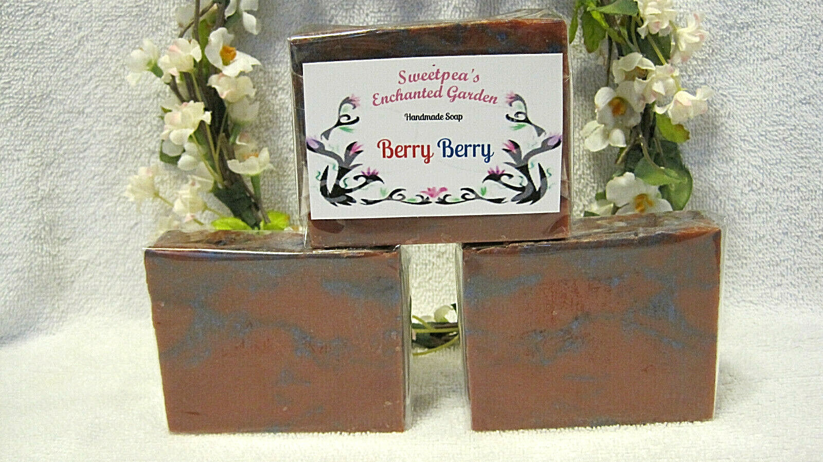“BERRY BERRY” HANDMADE NATURAL & ORGANIC VEGAN SOAP, Travel Size Bars