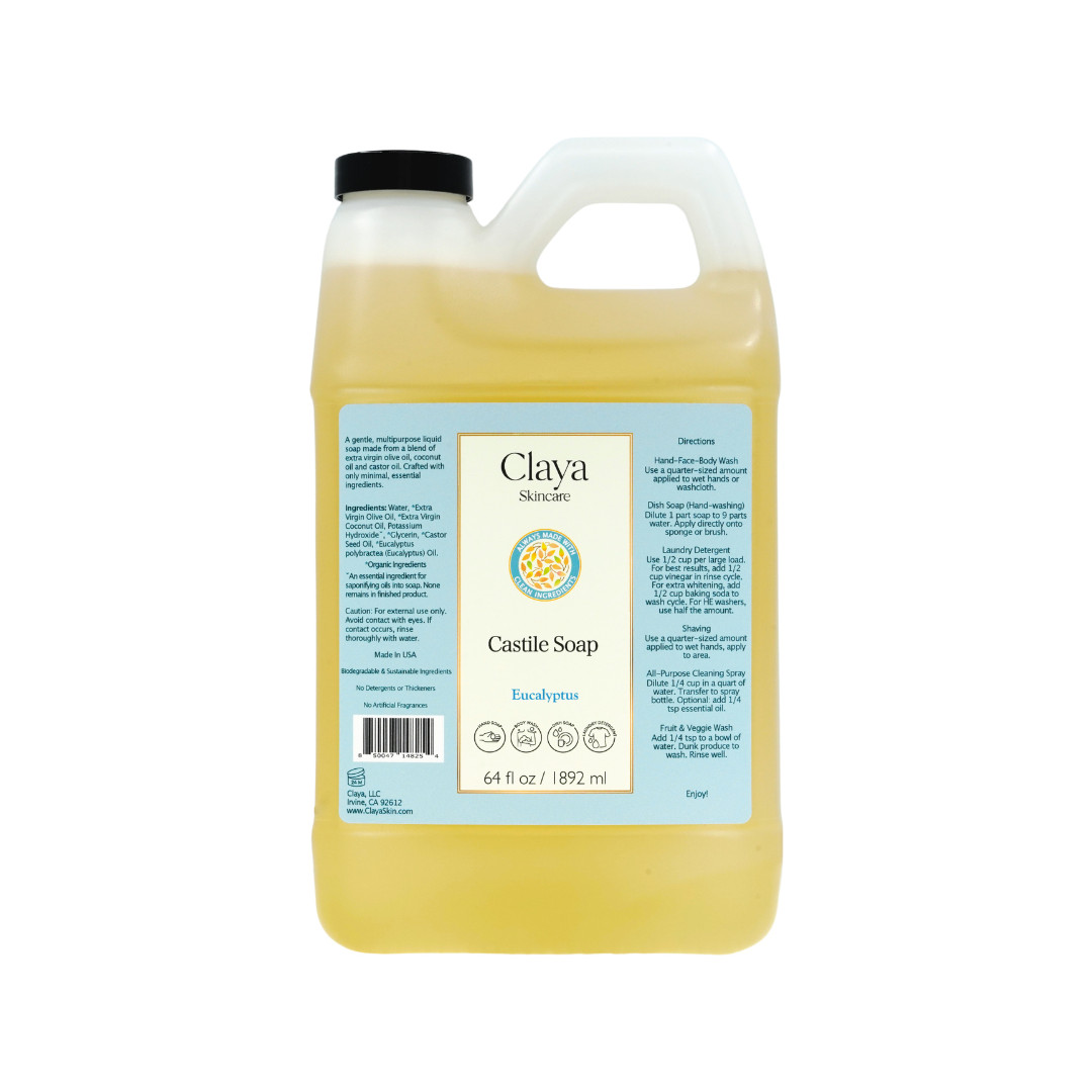Liquid Castile Soap – Gentle For Sensitive Skin, Made From Organic Oils