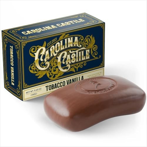 Body Wash Bar Soap for Sensitive Skin 5 oz Tobacco Vanilla Triple Milled Olive