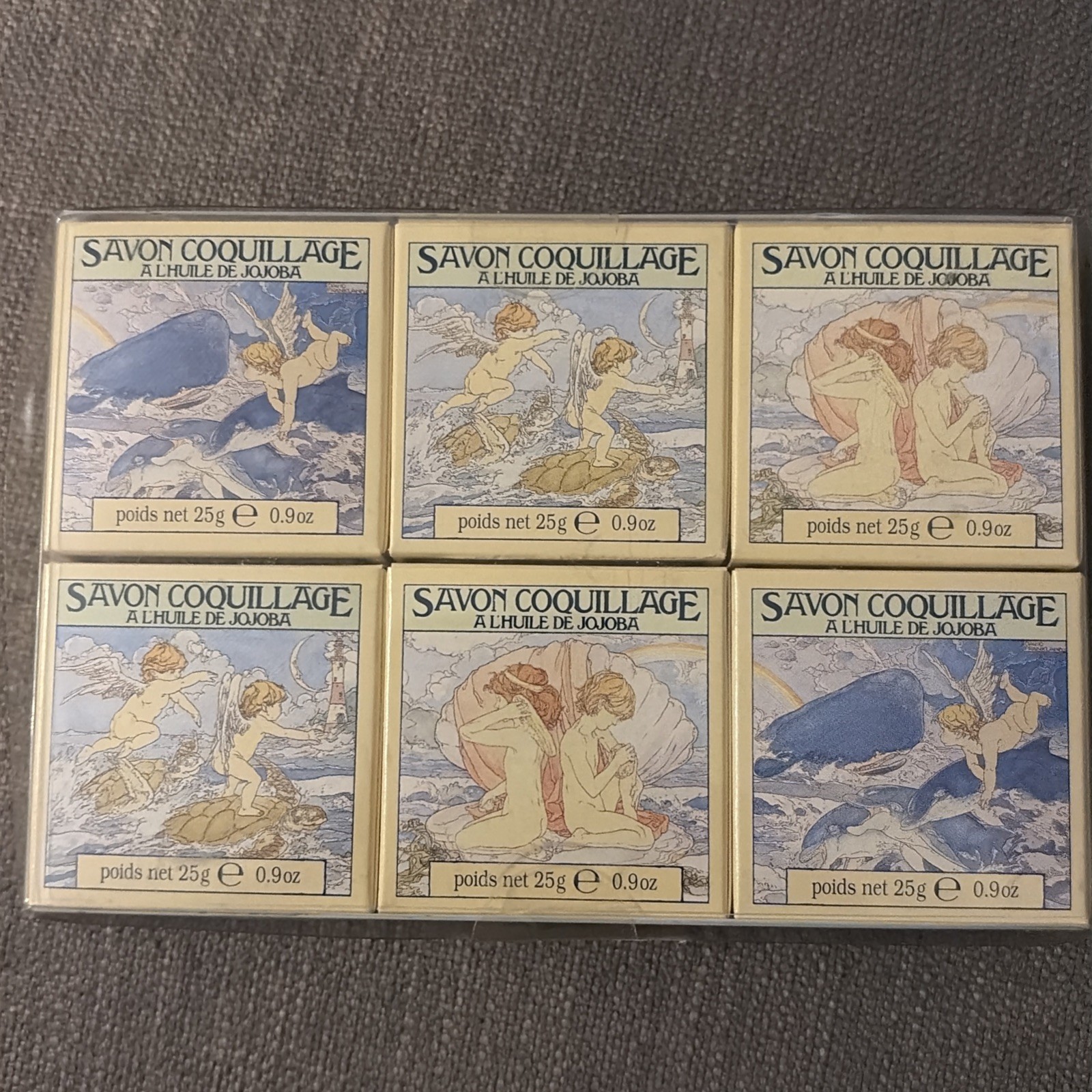 Vintage 70s Crabtree & Evelyn Sea Shell Soap Jojoba Oil Lot of 6 New Sealed