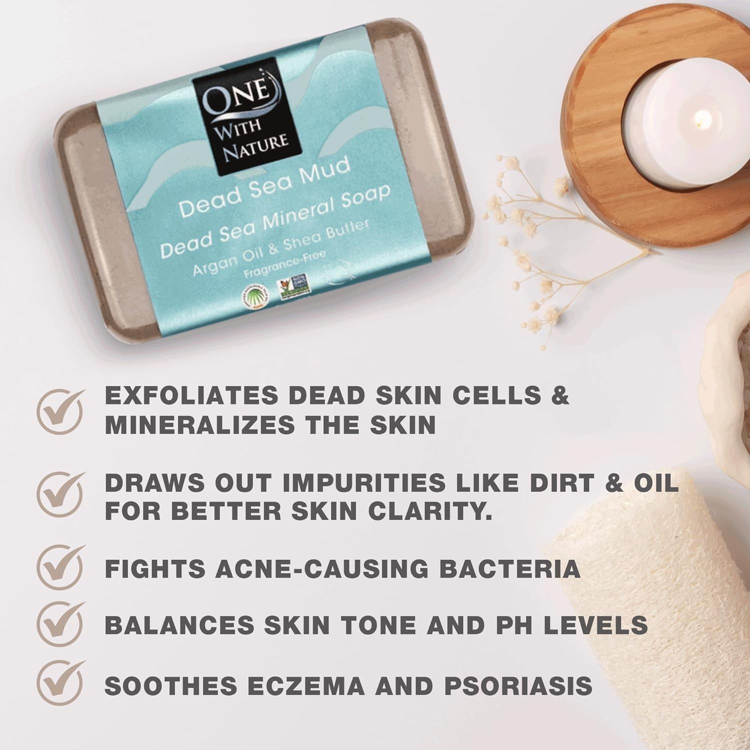Dead Sea Mud Soap 4oz 3-Pack Purifying Exfoliating for Face and Body Men Women
