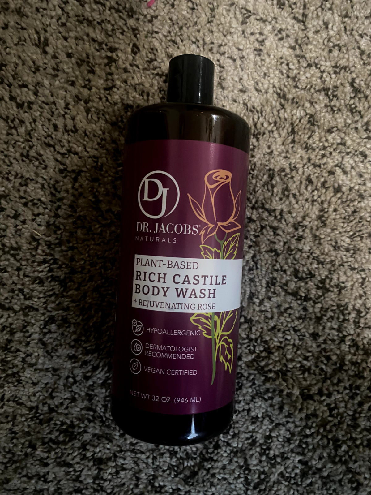 Plant Based Rich Castile Body Wash, Rejuvenating Rose, 32 oz (946 ml)