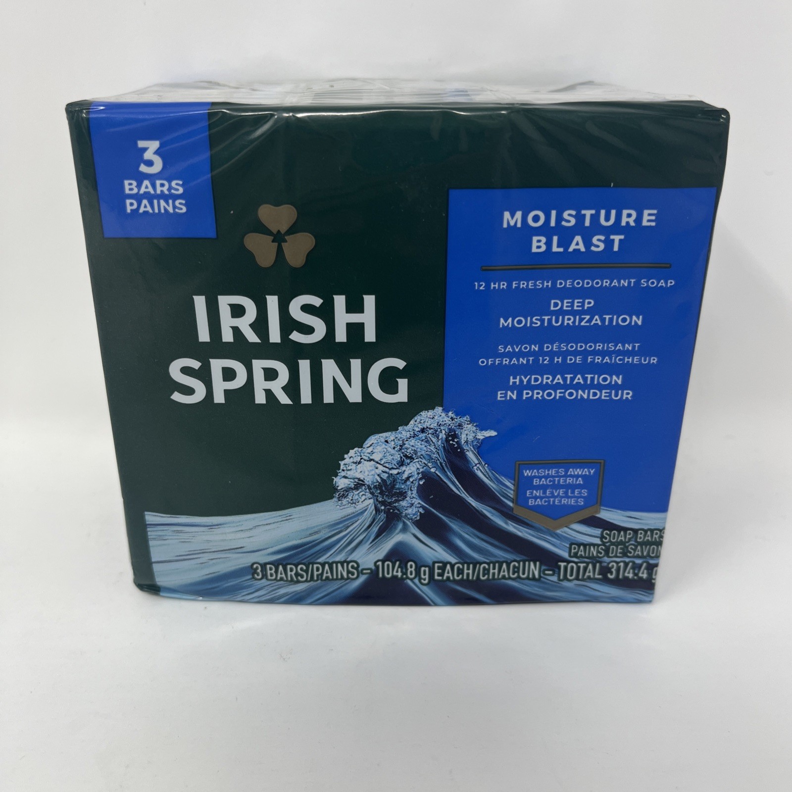 Irish Spring Moisture Blast Bar Soap (3 Bars x 3.7oz. Each)