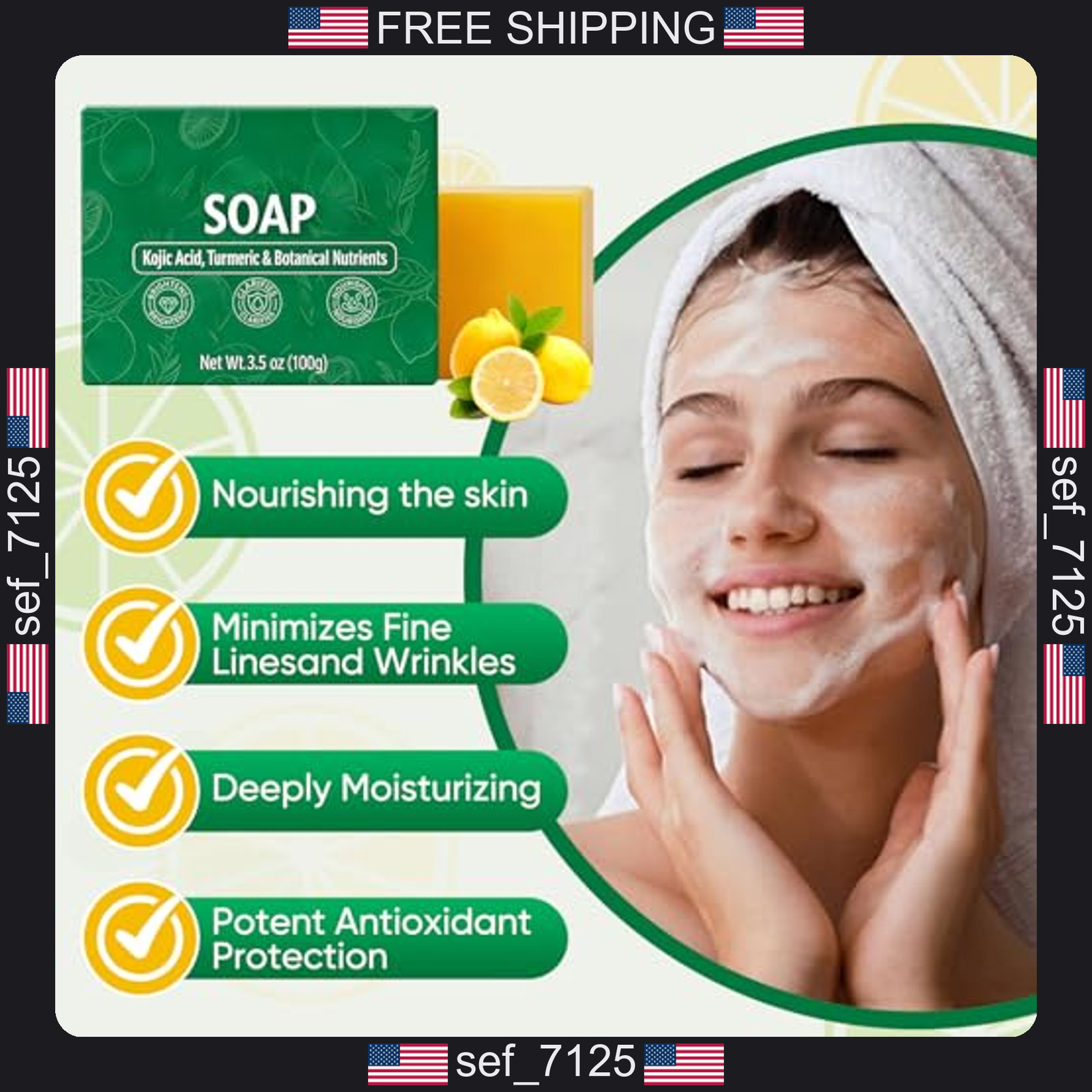 2PCS Soul Soap, Upgraded Soul Turmeric Lemon Soap Bar, Turmeric Lemon Soap Bar,