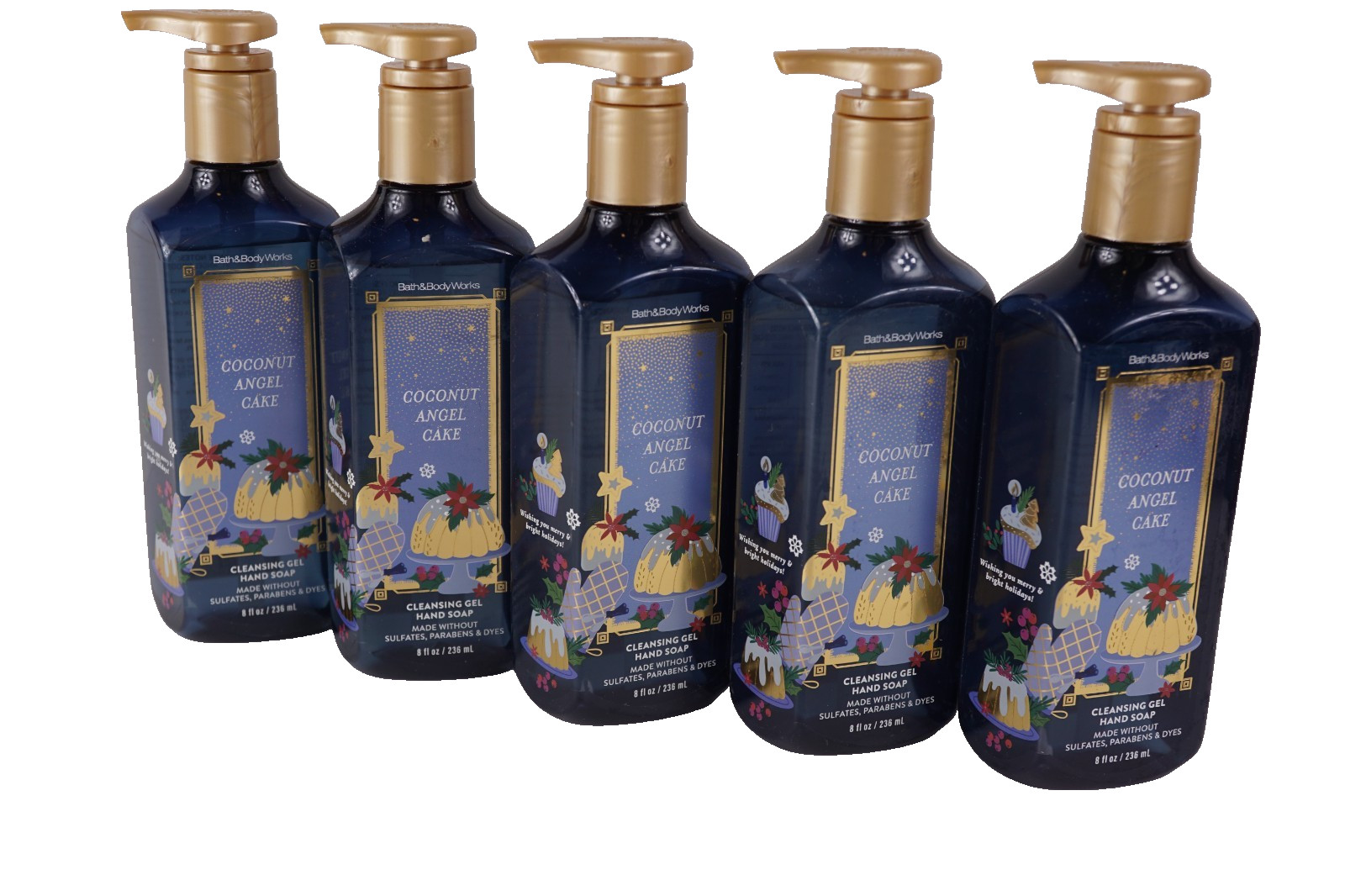 5 BATH & BODY WORKS COCONUT ANGEL CAKE DEEP CLEANSING GEL HAND SOAP