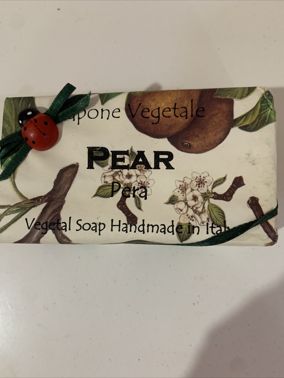 SAPONE VEGETALE PEAR SOAP BAR 10.6 oz VEGETAL SOAP HANDMADE IN ITALY
