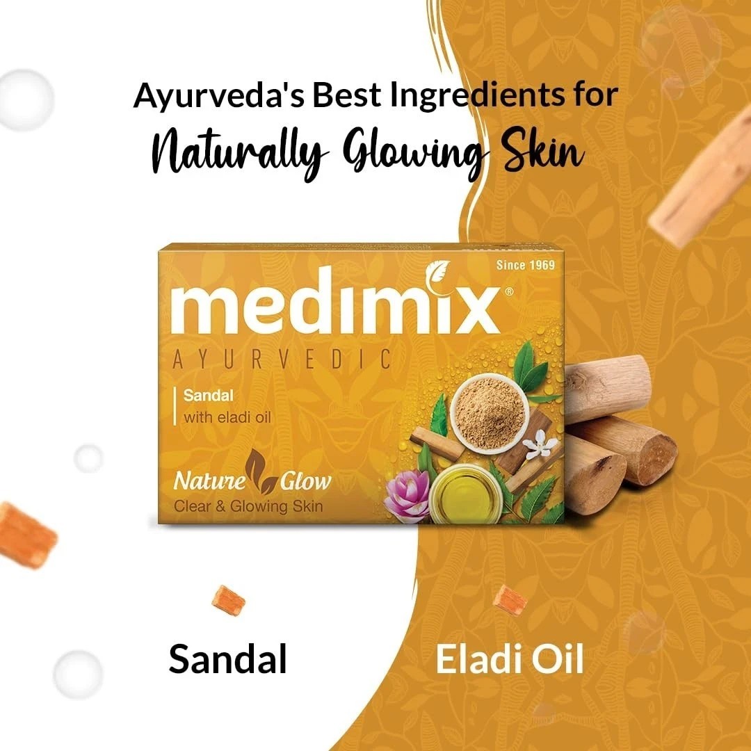 Medimix Ayurvedic Sandal Bathing Soap Pack of 5x125g Each Packs For Unisex v235