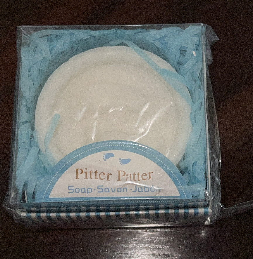 Baby Shower Favor Pitter Patter Baby Boy Soap Savon Jabon NEW in Boxes Lot of 12
