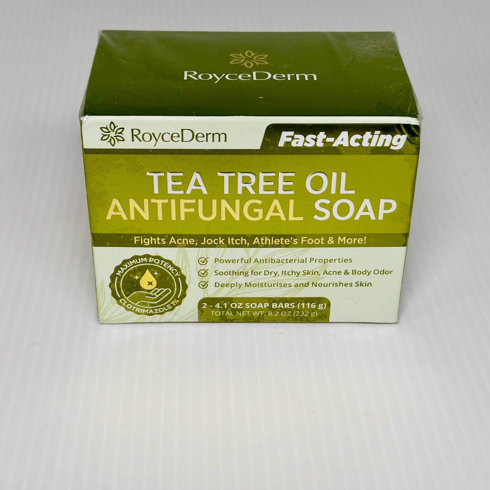 RoyceDerm Tea Tree Oil Soap Bars 4.1oz Pack of 2 Body Cleansing