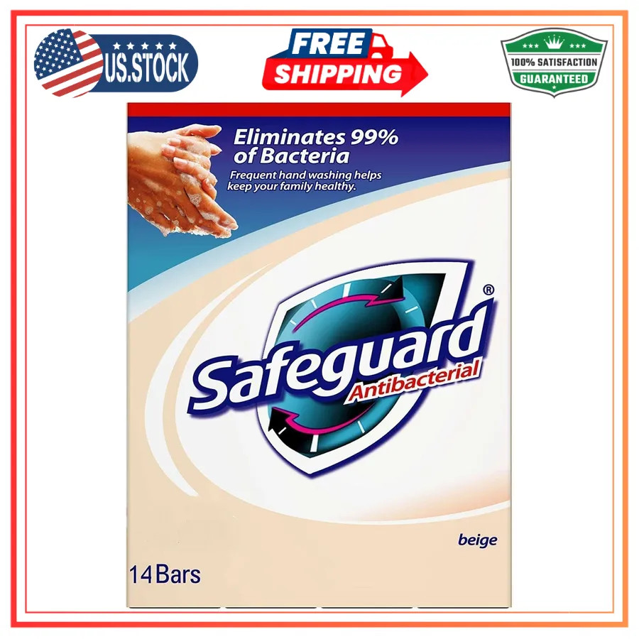 Safeguard Antibacterial Bar Soap Beige 4oz 14 Bars Total