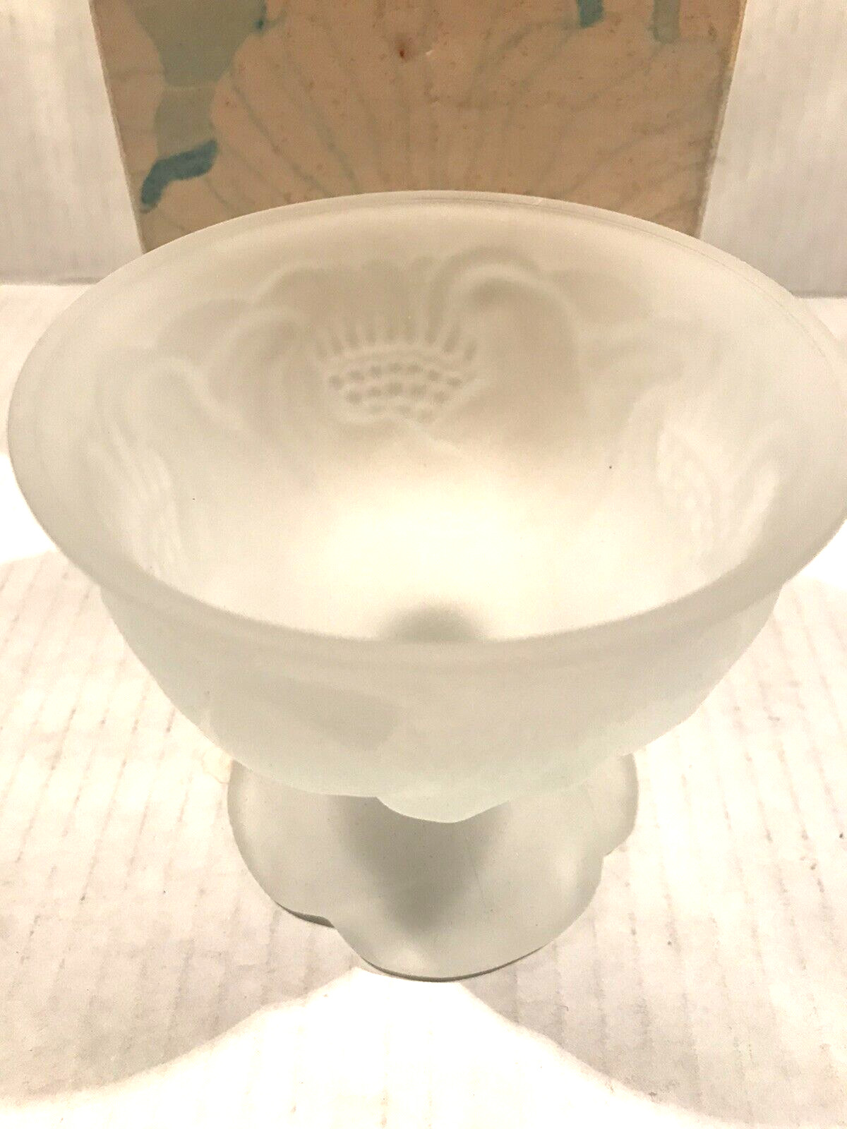 Avon 1979 Flower frost Collection Sherbert Glass holder Frost No Soaps VTG