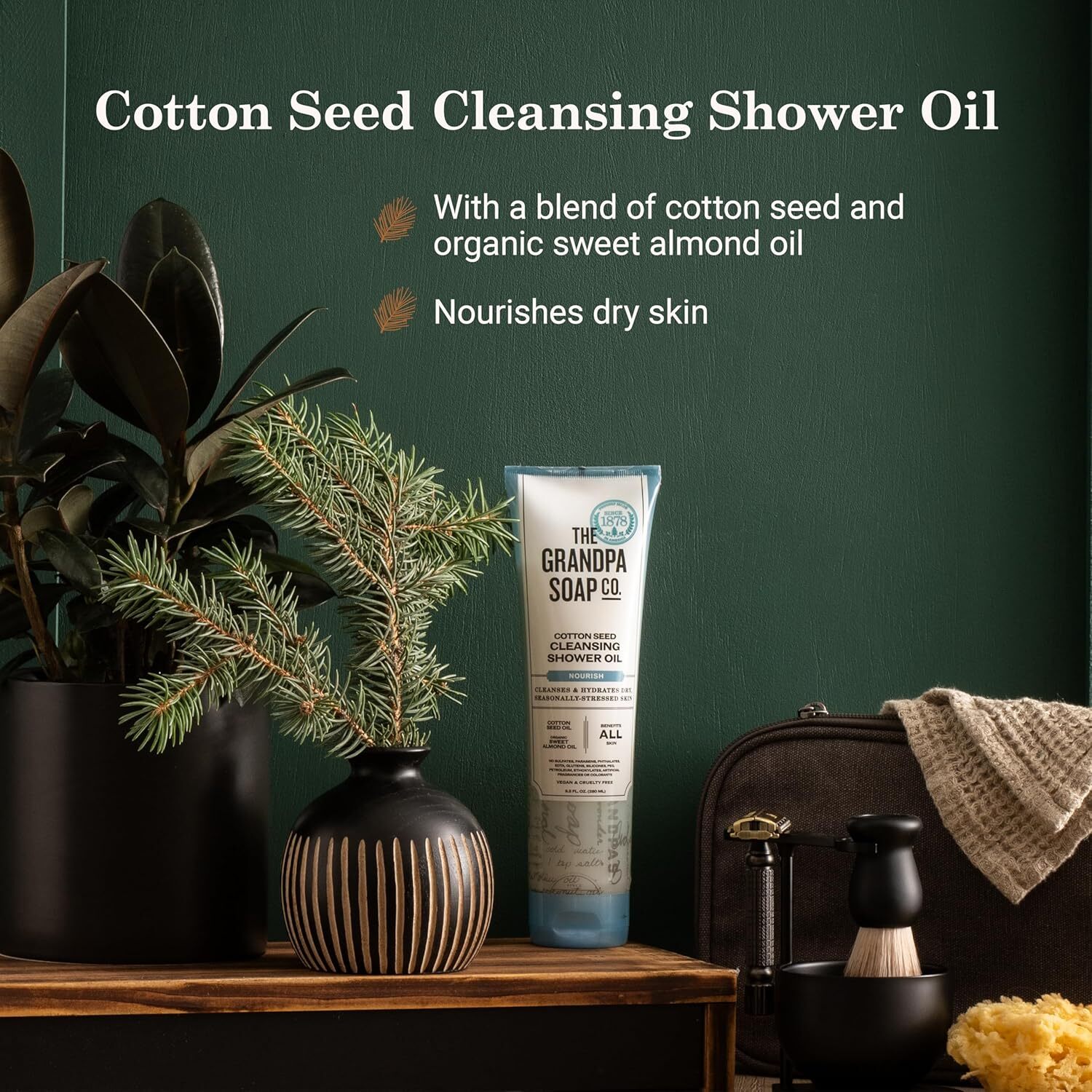 The Grandpa Soap Co. Cotton Seed Cleansing Shower Oil 9.5 Fl